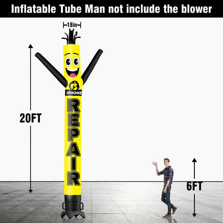 6 10 15 20FT Tall Iphone Repair Waving Inflatable Tube Man(Blower Not Included) - goodeny