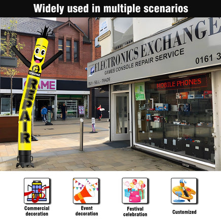 6 10 15 20FT Tall Iphone Repair Waving Inflatable Tube Man(Blower Not Included) - goodeny