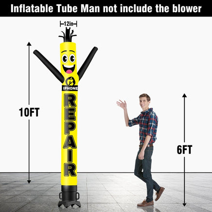 6 10 15 20FT Tall Iphone Repair Waving Inflatable Tube Man(Blower Not Included) - goodeny