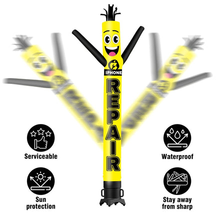 6 10 15 20FT Tall Iphone Repair Waving Inflatable Tube Man(Blower Not Included) - goodeny