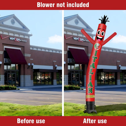 6 10 15 20FT Tall Italian Food Waving Inflatable Tube Man(Blower Not Included) - goodeny