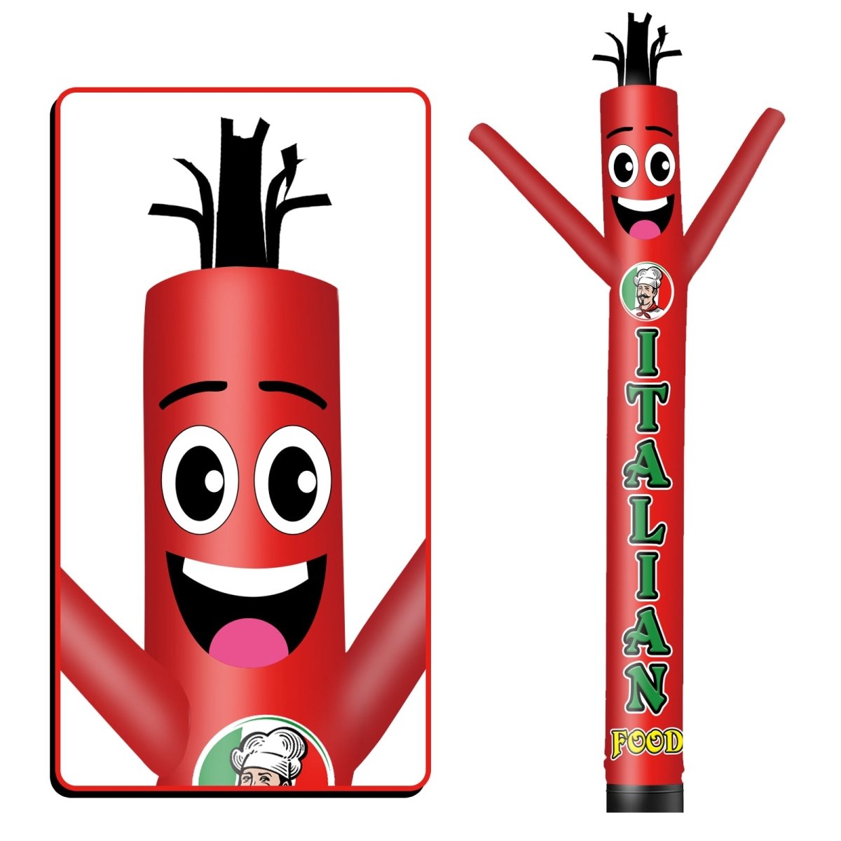 6 10 15 20FT Tall Italian Food Waving Inflatable Tube Man(Blower Not ...