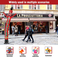 6 10 15 20FT Tall Italian Food Waving Inflatable Tube Man(Blower Not Included) - goodeny