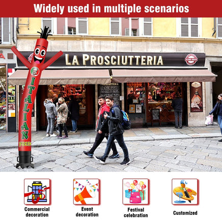 6 10 15 20FT Tall Italian Food Waving Inflatable Tube Man(Blower Not Included) - goodeny