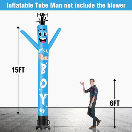 6 10 15 20FT Tall It's a boy Waving Inflatable Tube Man(Blower Not Included) - goodeny