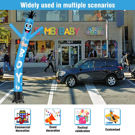 6 10 15 20FT Tall It's a boy Waving Inflatable Tube Man(Blower Not Included) - goodeny