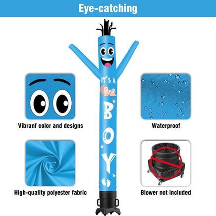 6 10 15 20FT Tall It's a boy Waving Inflatable Tube Man(Blower Not Included) - goodeny