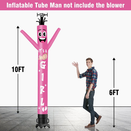6 10 15 20FT Tall It's a girl Waving Inflatable Tube Man(Blower Not Included) - goodeny