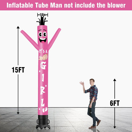 6 10 15 20FT Tall It's a girl Waving Inflatable Tube Man(Blower Not Included) - goodeny