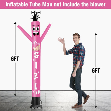 6 10 15 20FT Tall It's a girl Waving Inflatable Tube Man(Blower Not Included) - goodeny