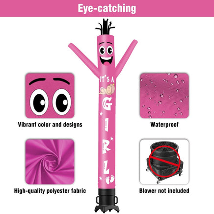 6 10 15 20FT Tall It's a girl Waving Inflatable Tube Man(Blower Not Included) - goodeny