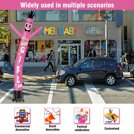 6 10 15 20FT Tall It's a girl Waving Inflatable Tube Man(Blower Not Included) - goodeny