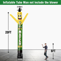 6 10 15 20FT Tall It's Match Day Waving Inflatable Tube Man(Blower Not Included) - goodeny