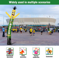 6 10 15 20FT Tall It's Match Day Waving Inflatable Tube Man(Blower Not Included) - goodeny