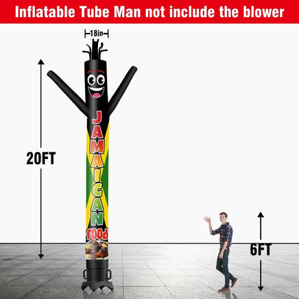 6 10 15 20FT Tall Jamaican Food Waving Inflatable Tube Man(Blower Not Included) - goodeny