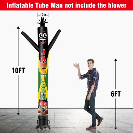 6 10 15 20FT Tall Jamaican Food Waving Inflatable Tube Man(Blower Not Included) - goodeny