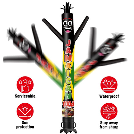 6 10 15 20FT Tall Jamaican Food Waving Inflatable Tube Man(Blower Not Included) - goodeny