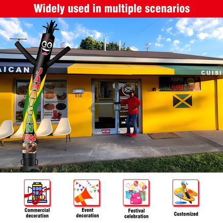 6 10 15 20FT Tall Jamaican Food Waving Inflatable Tube Man(Blower Not Included) - goodeny