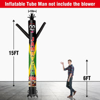 6 10 15 20FT Tall Jamaican Food Waving Inflatable Tube Man(Blower Not Included) - goodeny