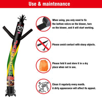 6 10 15 20FT Tall Jamaican Food Waving Inflatable Tube Man(Blower Not Included) - goodeny