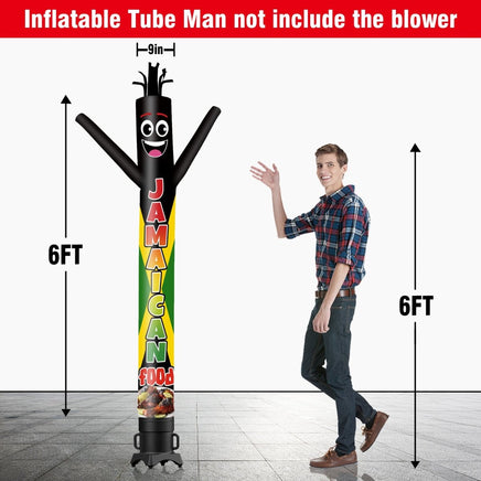 6 10 15 20FT Tall Jamaican Food Waving Inflatable Tube Man(Blower Not Included) - goodeny