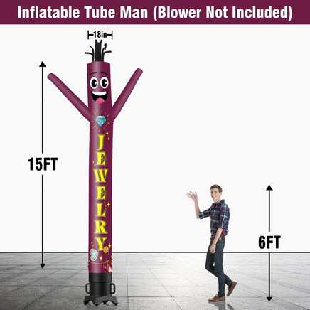6 10 15 20FT Tall Jewelry Waving Inflatable Tube Man(Blower Not Included) - goodeny