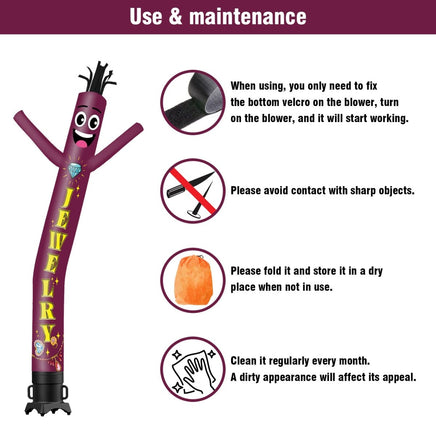 6 10 15 20FT Tall Jewelry Waving Inflatable Tube Man(Blower Not Included) - goodeny