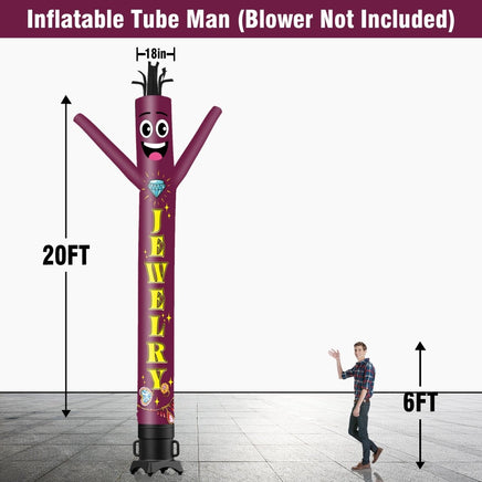 6 10 15 20FT Tall Jewelry Waving Inflatable Tube Man(Blower Not Included) - goodeny