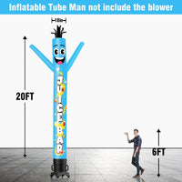 6 10 15 20FT Tall Juice Bar Blue Waving Inflatable Tube Man(Blower Not Included) - goodeny