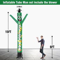 6 10 15 20FT Tall Juice Bar Blue Waving Inflatable Tube Man(Blower Not Included) - goodeny