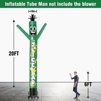 6 10 15 20FT Tall Juice Bar Blue Waving Inflatable Tube Man(Blower Not Included) - goodeny