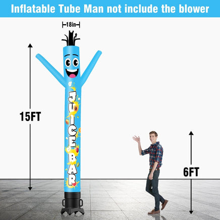 6 10 15 20FT Tall Juice Bar Blue Waving Inflatable Tube Man(Blower Not Included) - goodeny