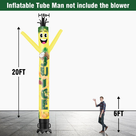6 10 15 20FT Tall Juice Waving Inflatable Tube Man(Blower Not Included) - goodeny