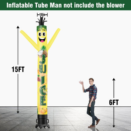 6 10 15 20FT Tall Juice Waving Inflatable Tube Man(Blower Not Included) - goodeny