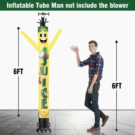 6 10 15 20FT Tall Juice Waving Inflatable Tube Man(Blower Not Included) - goodeny
