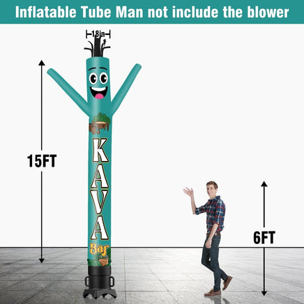 6 10 15 20FT Tall Kava Bar Waving Inflatable Tube Man(Blower Not Included) - goodeny