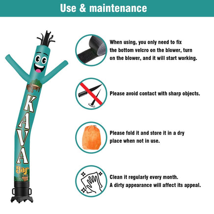 6 10 15 20FT Tall Kava Bar Waving Inflatable Tube Man(Blower Not Included) - goodeny