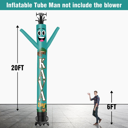 6 10 15 20FT Tall Kava Bar Waving Inflatable Tube Man(Blower Not Included) - goodeny