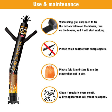 6 10 15 20FT Tall Kebabs Waving Inflatable Tube Man(Blower Not Included) - goodeny