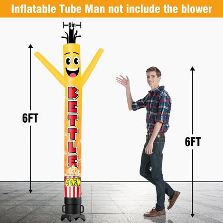6 10 15 20FT Tall Kettle Corn Waving Inflatable Tube Man(Blower Not Included) - goodeny