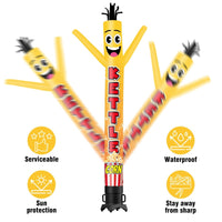 6 10 15 20FT Tall Kettle Corn Waving Inflatable Tube Man(Blower Not Included) - goodeny
