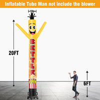 6 10 15 20FT Tall Kettle Corn Waving Inflatable Tube Man(Blower Not Included) - goodeny