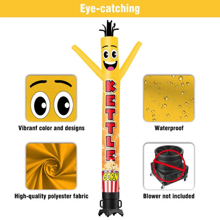 6 10 15 20FT Tall Kettle Corn Waving Inflatable Tube Man(Blower Not Included) - goodeny