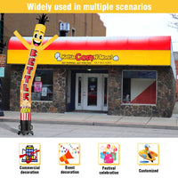 6 10 15 20FT Tall Kettle Corn Waving Inflatable Tube Man(Blower Not Included) - goodeny