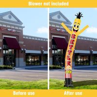 6 10 15 20FT Tall Kettle Corn Waving Inflatable Tube Man(Blower Not Included) - goodeny