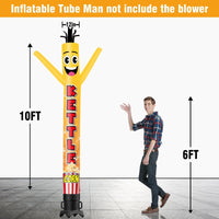6 10 15 20FT Tall Kettle Corn Waving Inflatable Tube Man(Blower Not Included) - goodeny