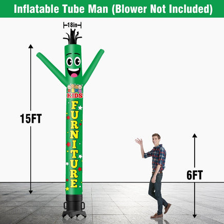 6 10 15 20FT Tall Kids Furniture Waving Inflatable Tube Man(Blower Not Included) - goodeny