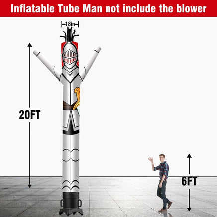 6 10 15 20FT Tall Knight Waving Inflatable Tube Man(Blower Not Included) - goodeny