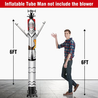 6 10 15 20FT Tall Knight Waving Inflatable Tube Man(Blower Not Included) - goodeny