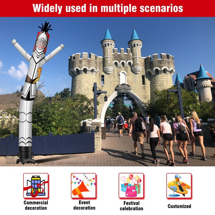 6 10 15 20FT Tall Knight Waving Inflatable Tube Man(Blower Not Included) - goodeny